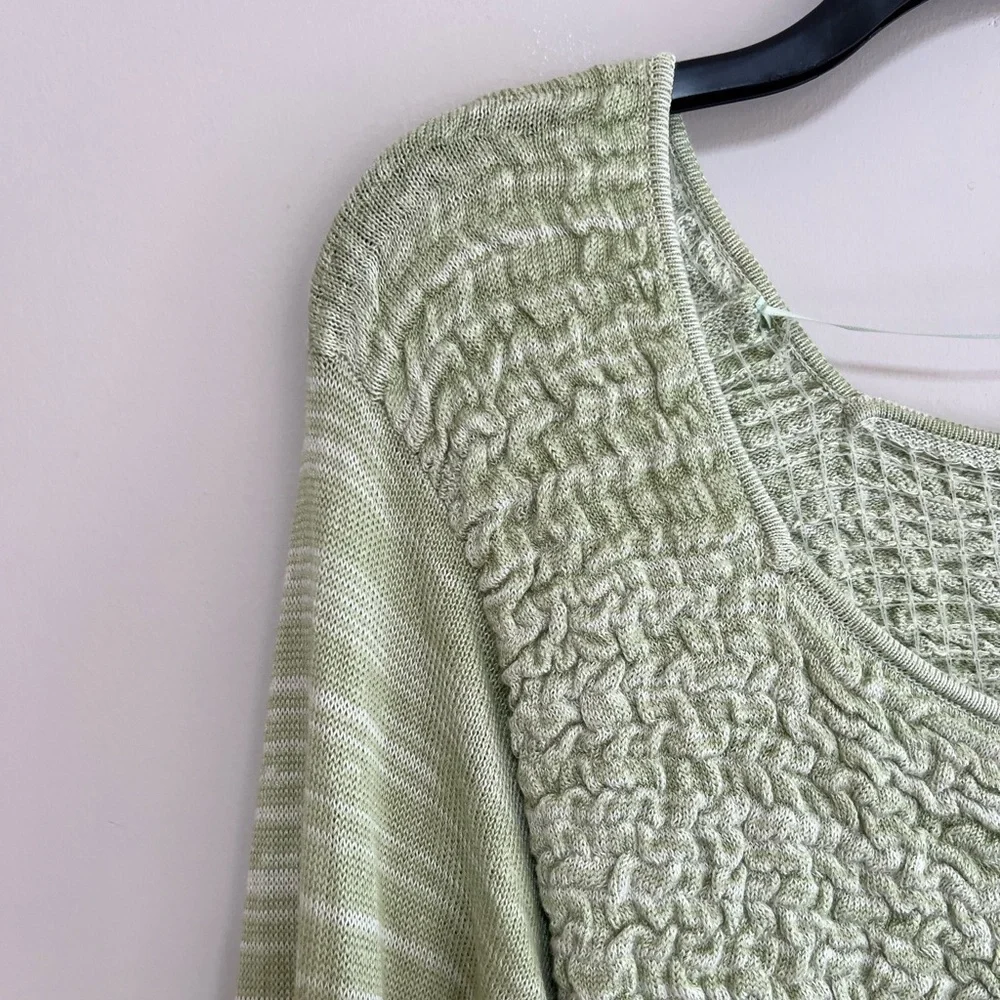 Free People Free Spirit Smocked Knit Peplum Sweater Crop Top, Seafoam Green, S